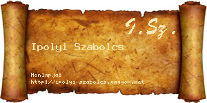 Ipolyi Szabolcs névjegykártya